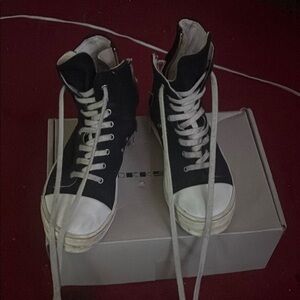 Rick Owens Black and White Minimalist Sneakers